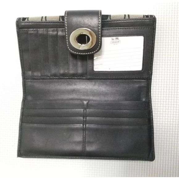 Coach Logo Bifold Wallet with Checkbook. - Picture 5 of 10